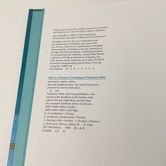 Vtg 1998 Sam the Zamboni Man Hardcover James Stevenson - Picture 8 of 16